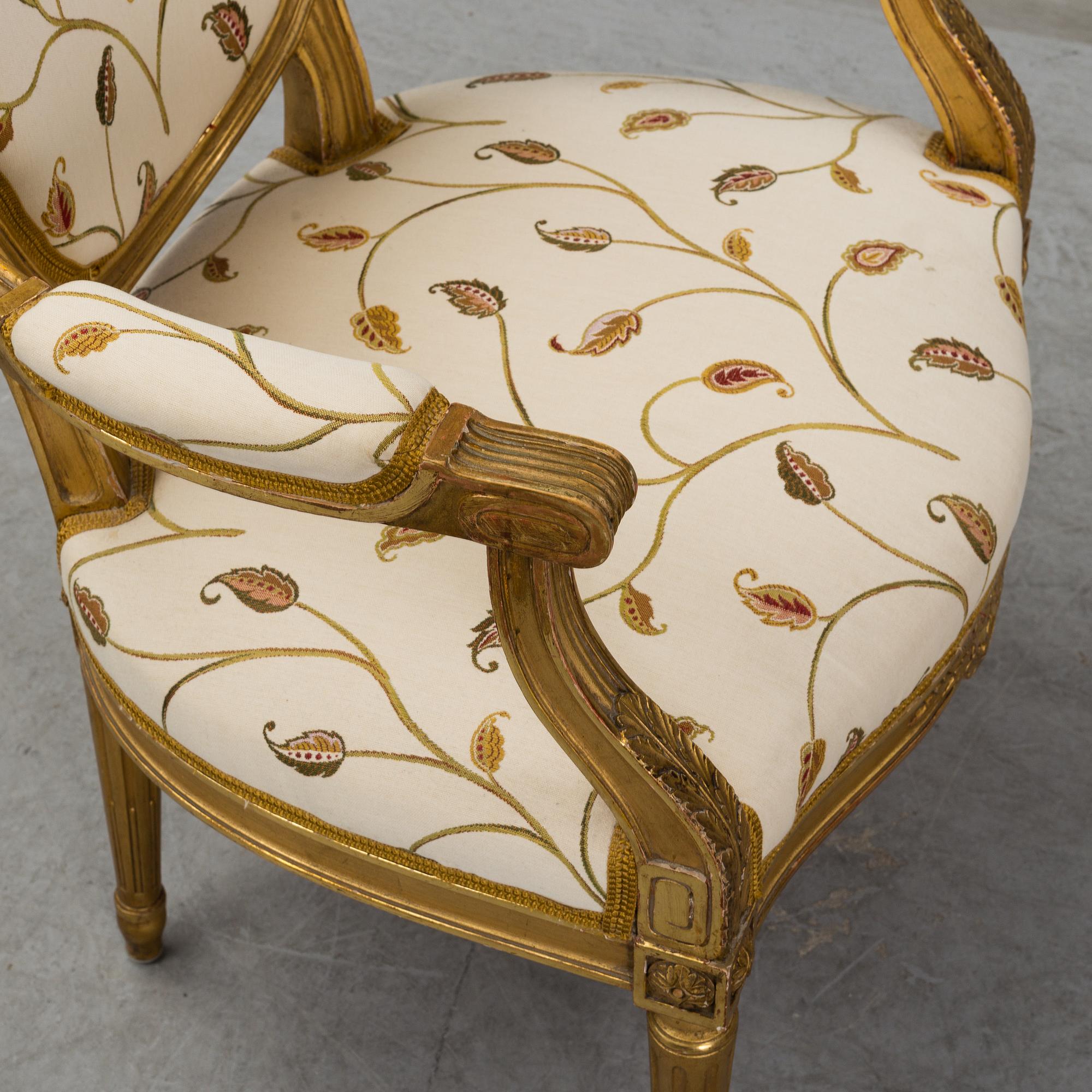 A second half of the 20th century Gustavian style armchair.