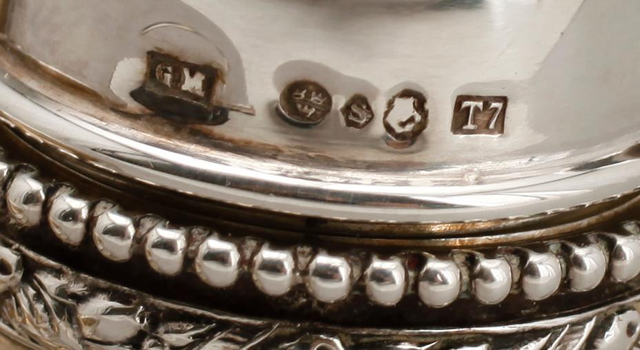 KRYDDUPPSATS, 6 del, silver, Gustaf Möllenborg, Stockholm 1921. Vikt ca 280 g.