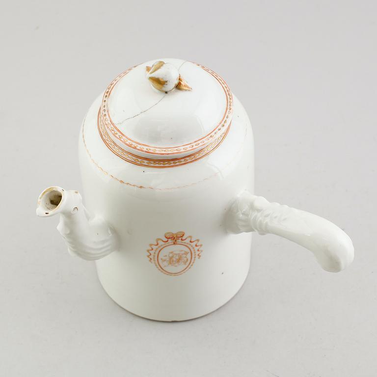 KAFFEKANNA, porslin, Kina, Qianlong 1736-1795.