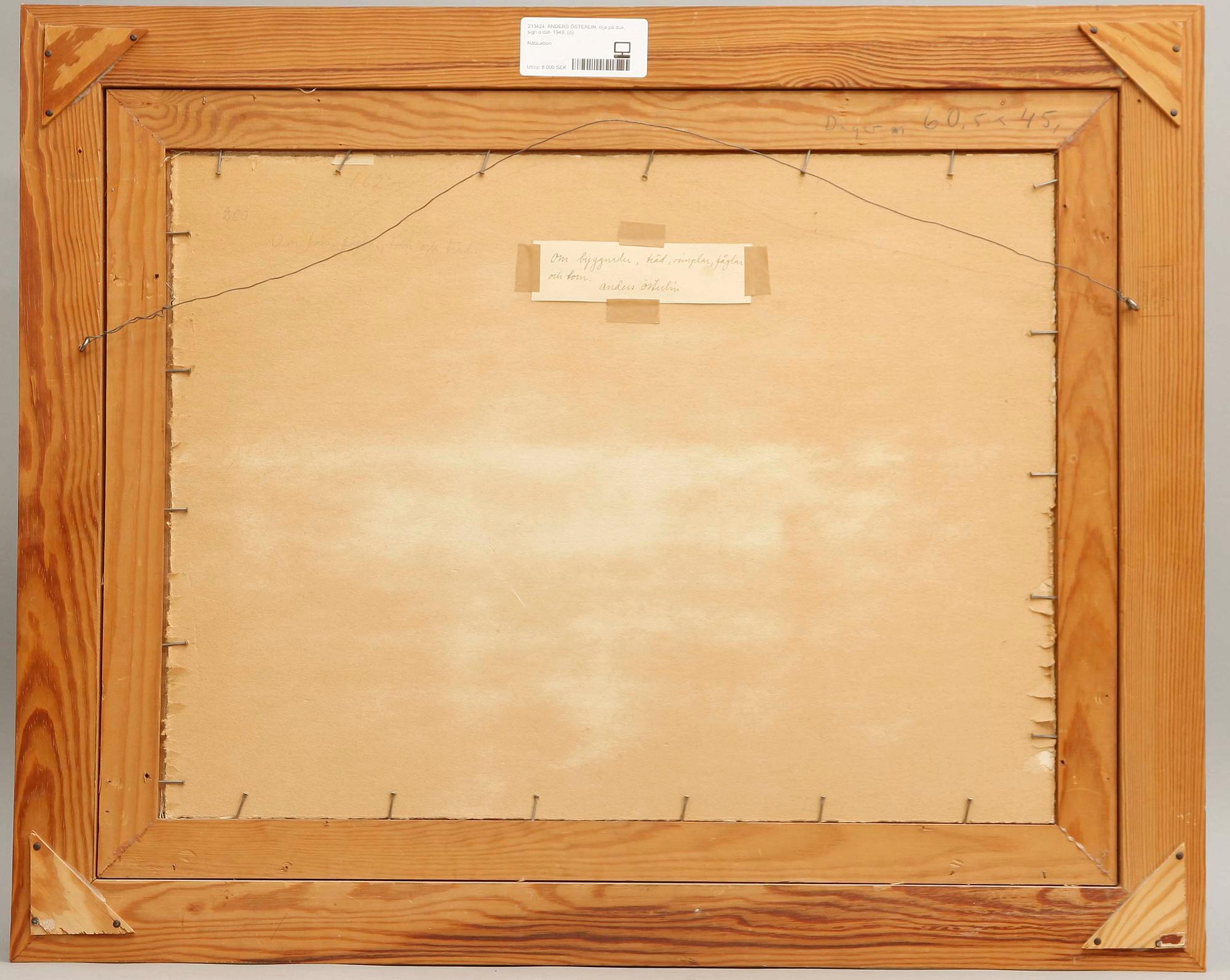 ANDERS ÖSTERLIN, olja på kartong, sign o dat 1949.