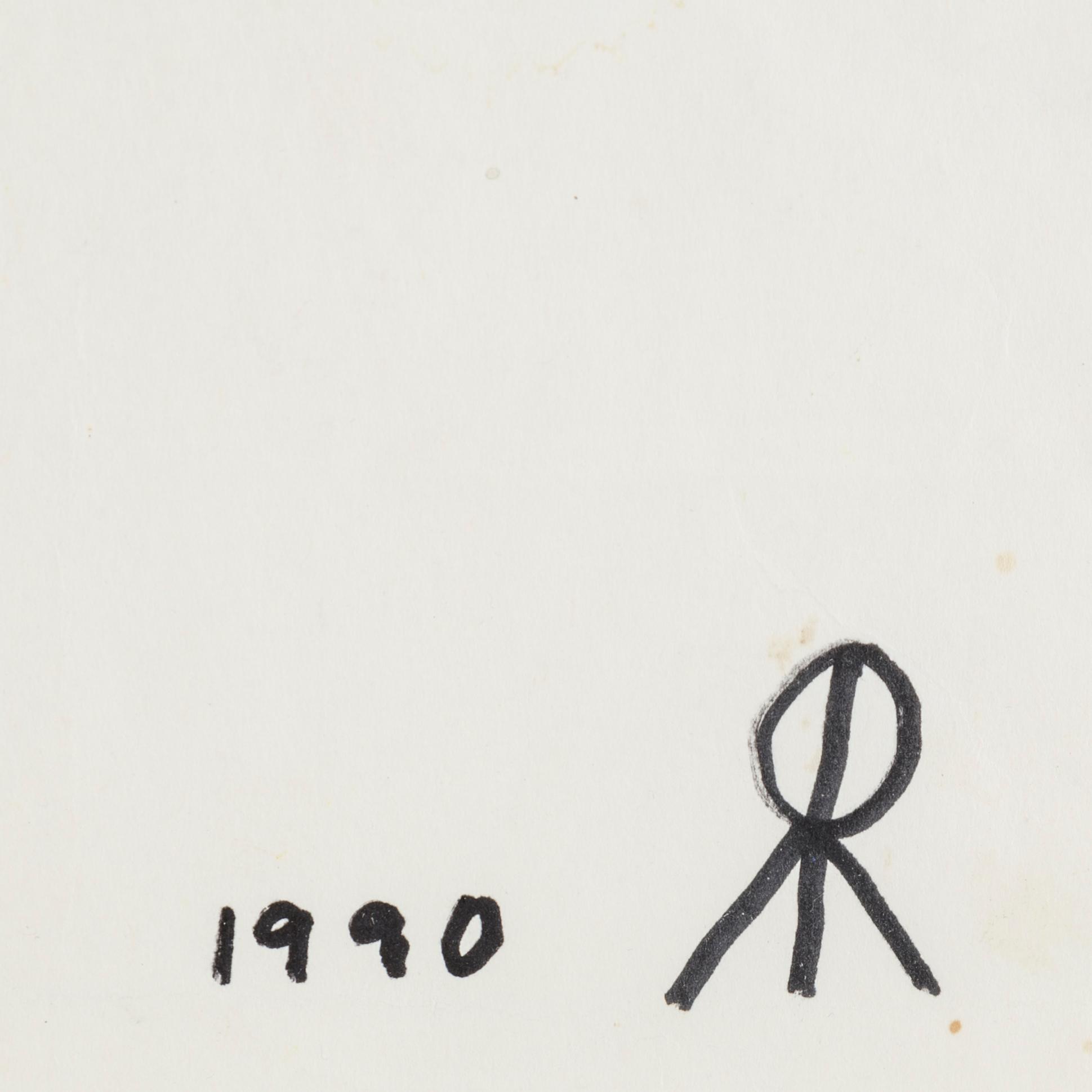 ROGER RISBERG, crayon and indian ink on paper, signed Roger Risberg with monogram and dated 1990.