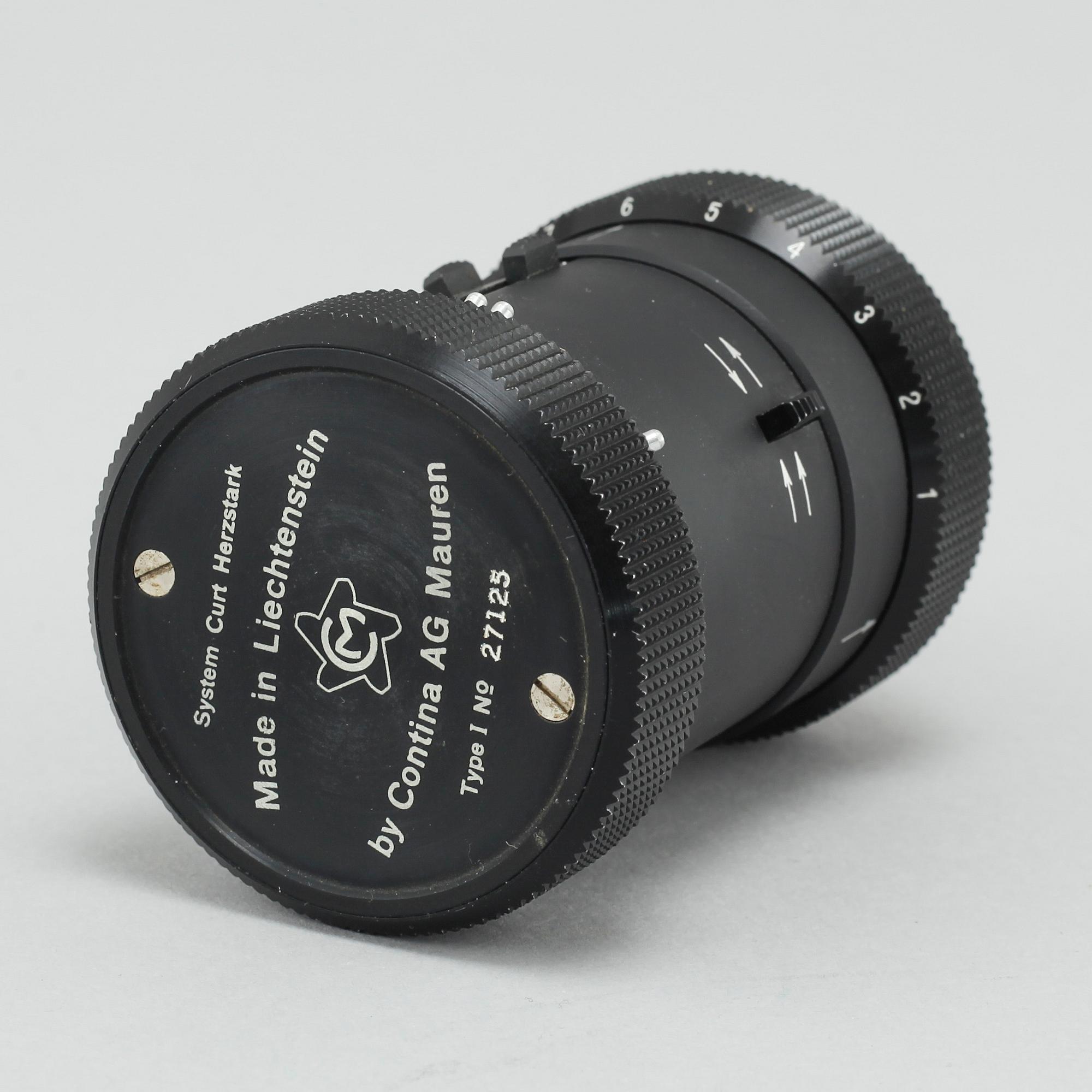 A "Curta Type 1", developed by Curt Herzstark,  Contina AG Mauren, approx 1954.