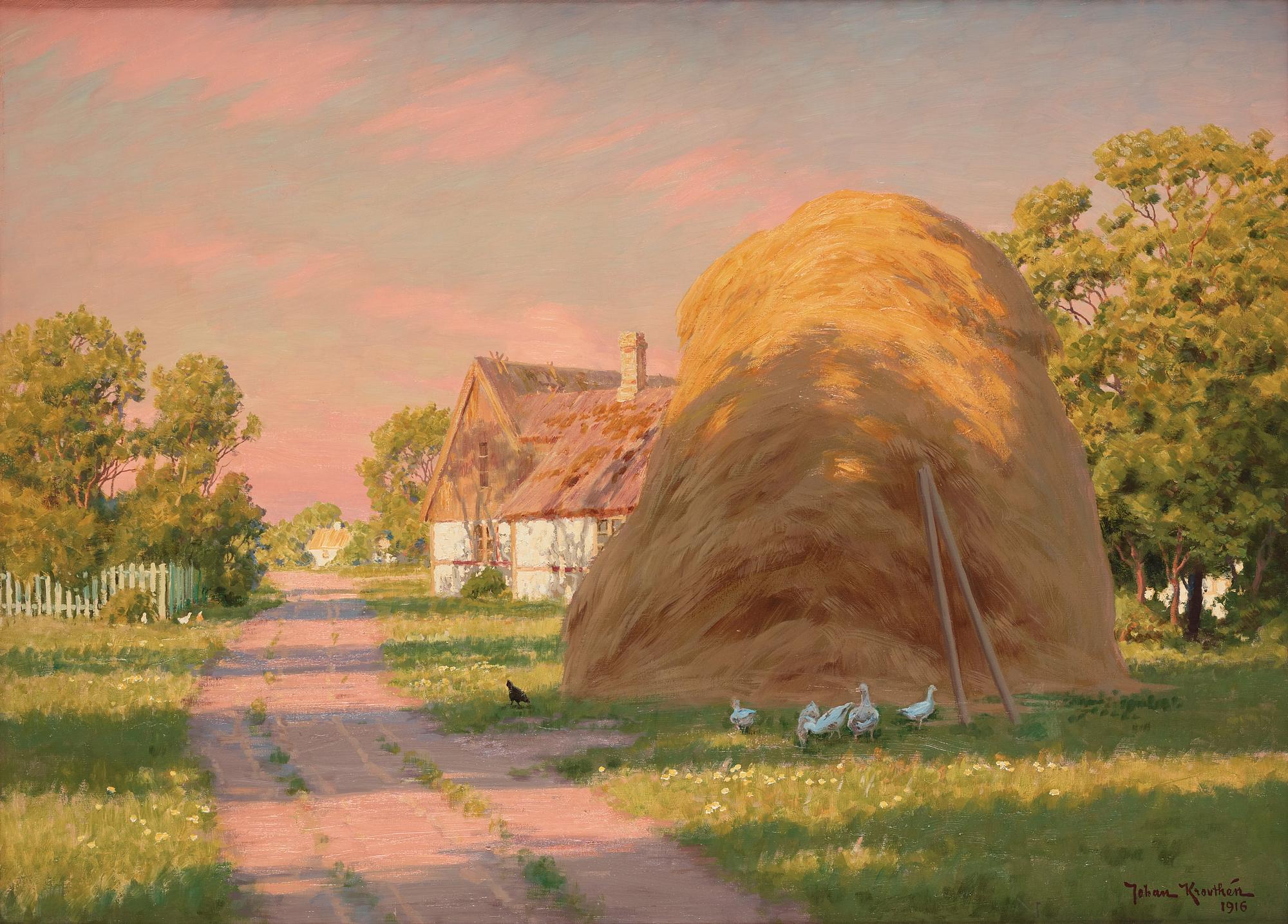 Johan Krouthén, Farmhouse and haystack.