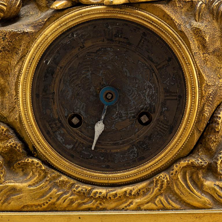 A 19th century table clock, probably France.