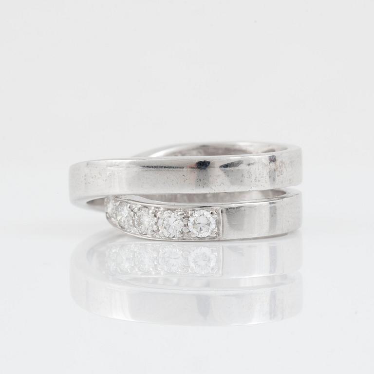 A brilliant-cut diamond ring, signed Cartier.
