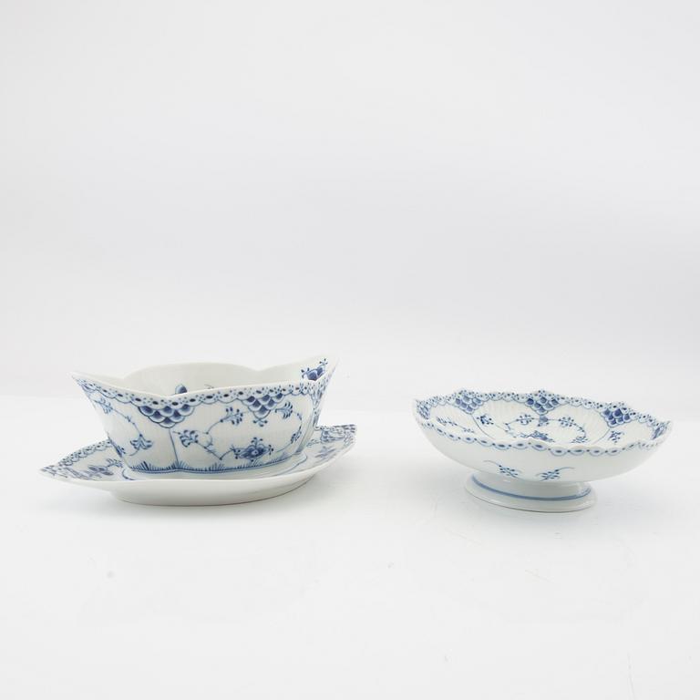 Servis 10 dlr "Musselmalet hel och halvblonde", Royal Copenhagen porslin 1900-talets andra hälft.