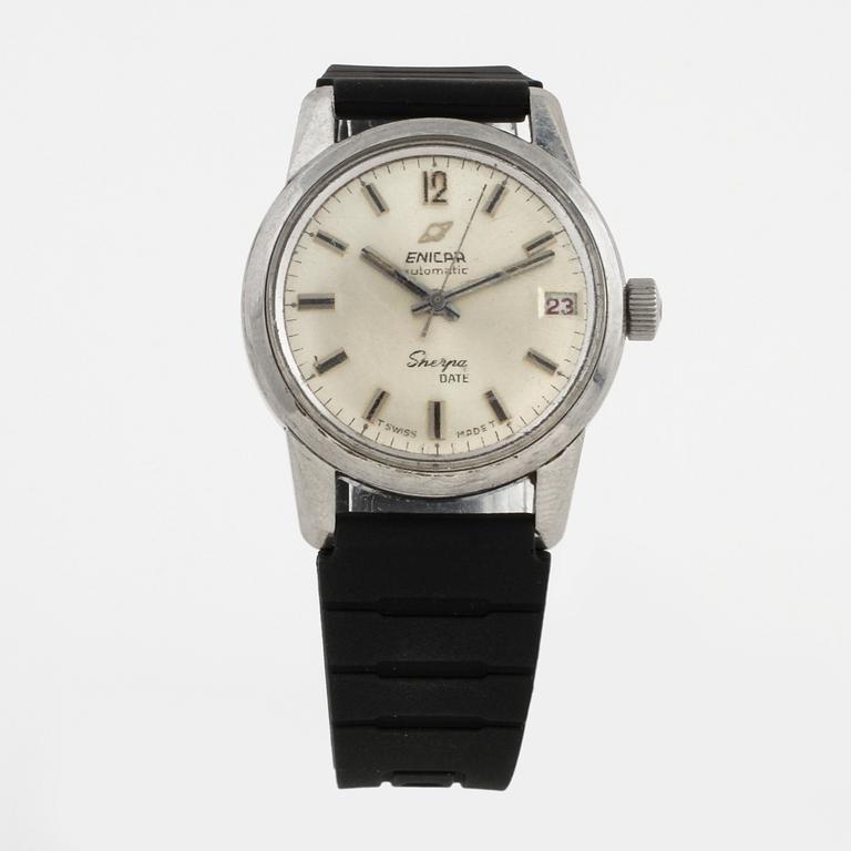 ENICAR, Sherpa Date, armbandsur, 34,5 mm,
