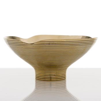 PAAVO TYNELL, A polished brass bowl, oy Taito ab, Finland.