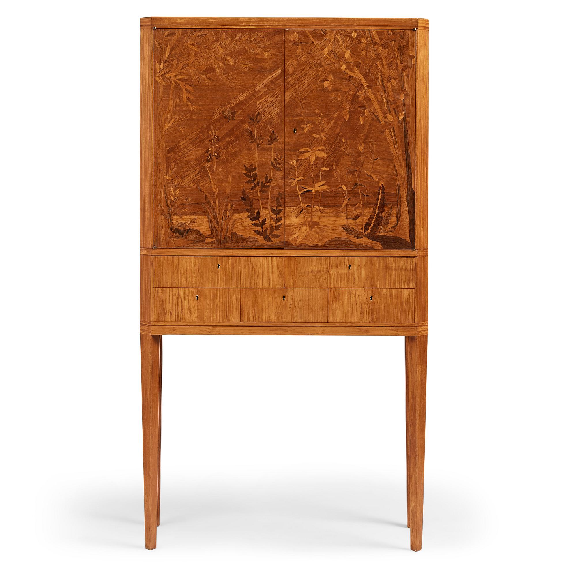 Carl Malmsten, a Swedish Modern cabinet on stand, a journeyman's masterpiece by Sven-Erik Fryklund, Sweden 1942.