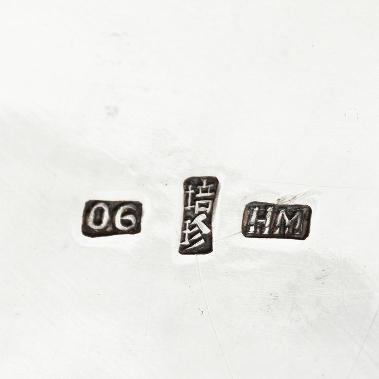 Teservis, fem delar, silver. Wang Hing & Co, Hong Kong & Canton.