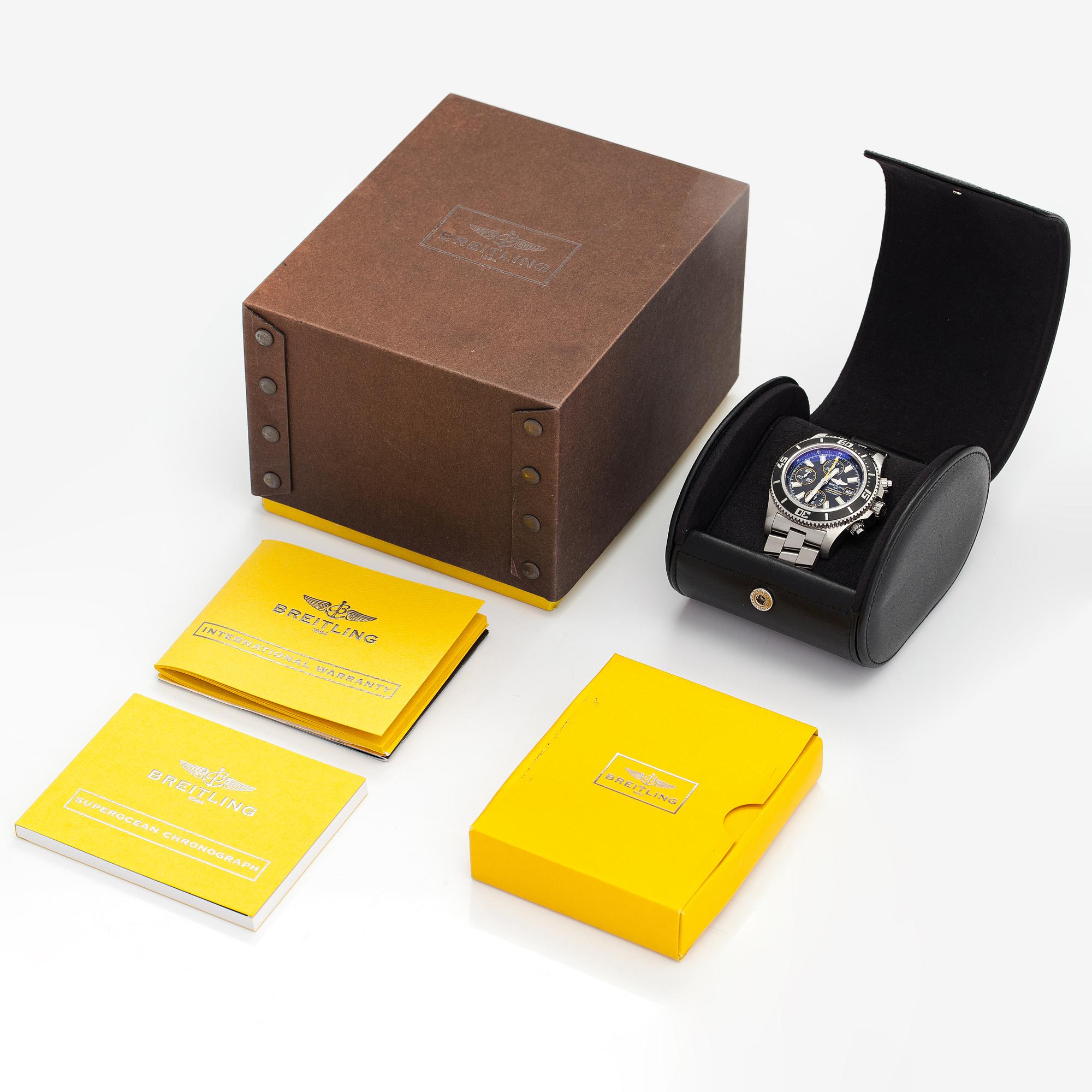 Breitling, Superocean, chronometre, 500m, wristwatch, 44 mm.