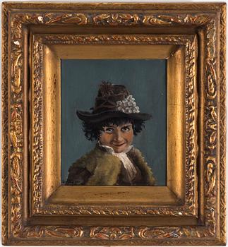 OLOF SAGER-NELSON, oil on panel, signed Olof Nelson and dated 1887.