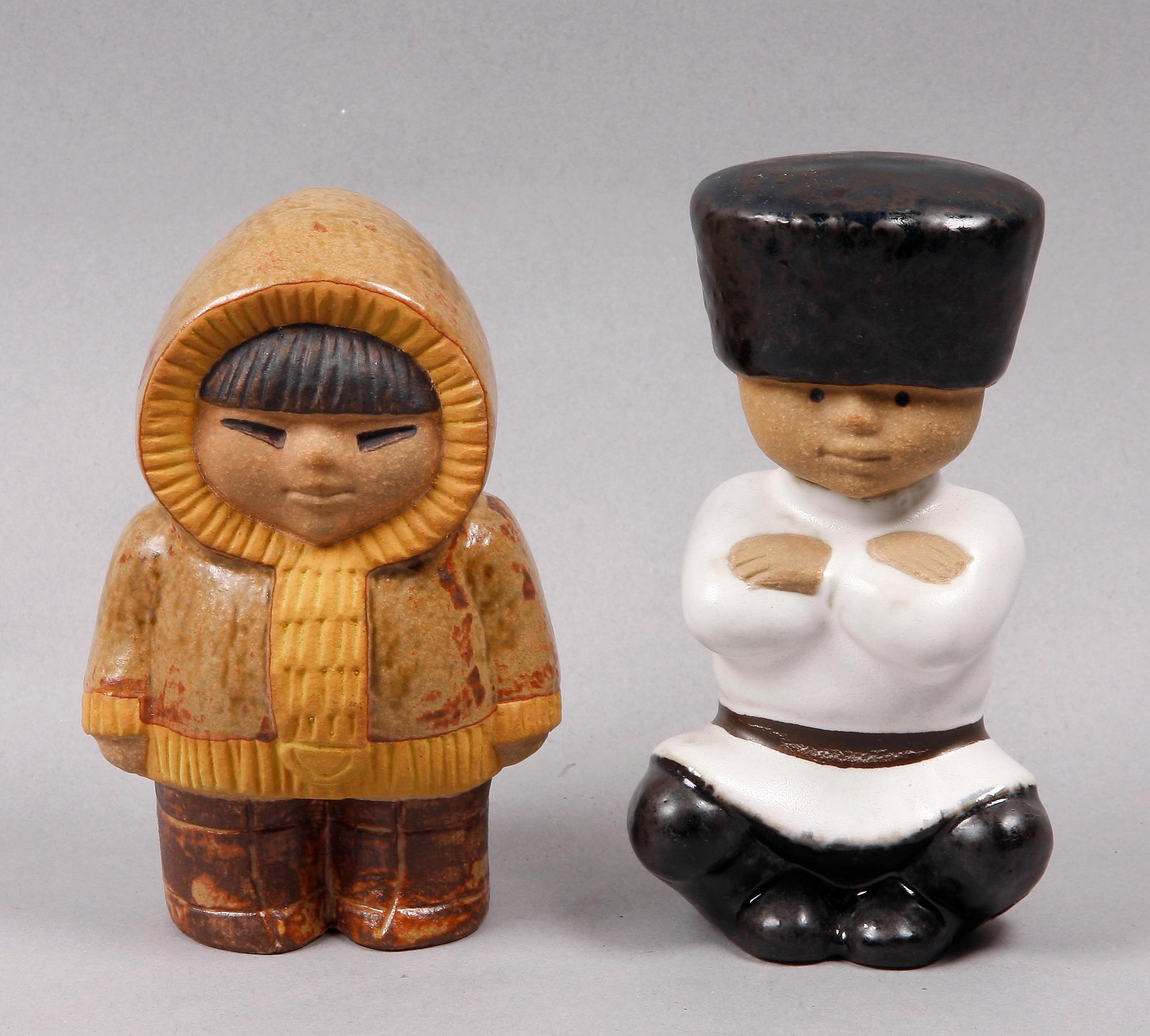 FIGURINER, 2 st, stengods, Lisa Larson, Gustavsberg.