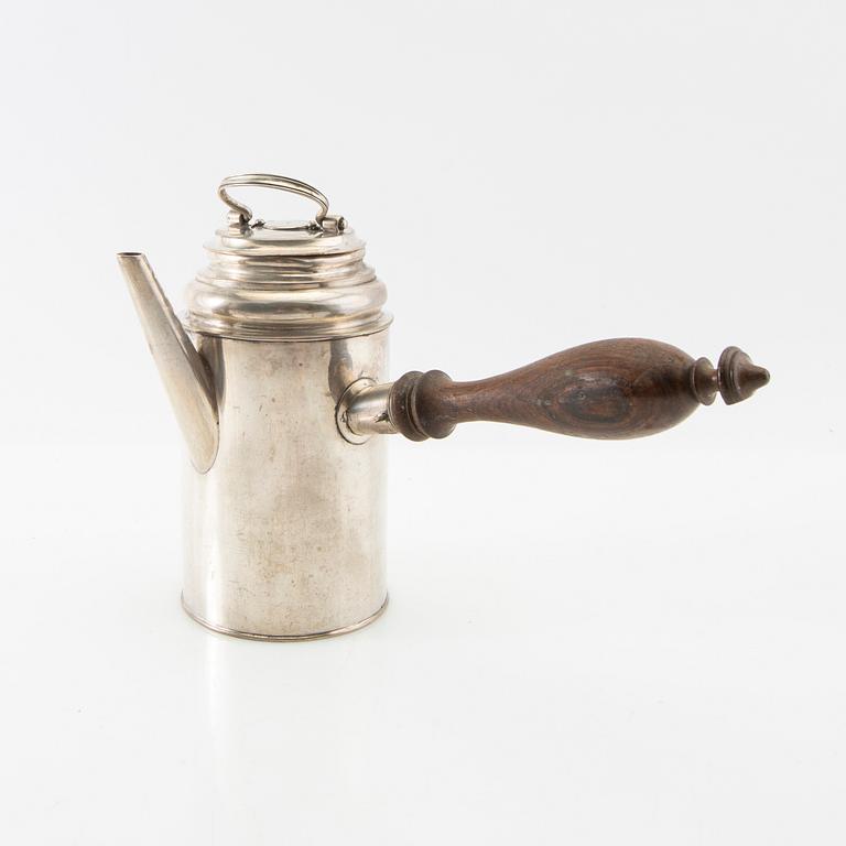 Chocolate pot, first half of the 19th century, silver.