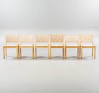 ALVAR AALTO, stolar, 6 st, modell 611, Artek, 1900-talets andra hälft.