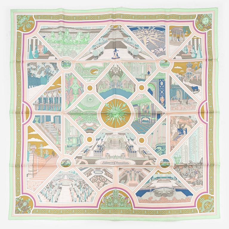 Hermès, a 'Flanerie a Versailles' silk scarf.
