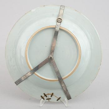 A pair of famille rose double peacock dishes, Qing dynasty, 18th century.