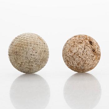 Golfbollar, 3 st, sekelskiftet 1800/1900.