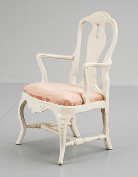 158. A Swedish Rococo 18th century armchair.