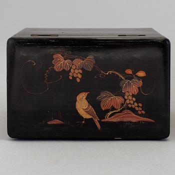 Two Japanese lacquered wooden boxes, Meiji (1868-1912).