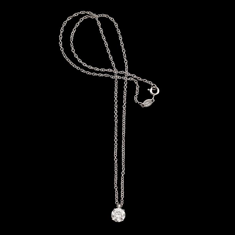 HÄNGE MED KEDJA, 18 k vitguld, briljantslipad diamant ca 1.73 ct.