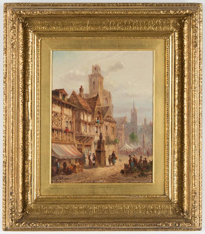 Unknown master, oil on panel, signed F.L. Rezin.