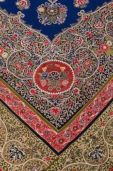 AN EMBROIDERY, a semi-antique Rascht, Persia (Iran), ca 312,5 x 311 cm.