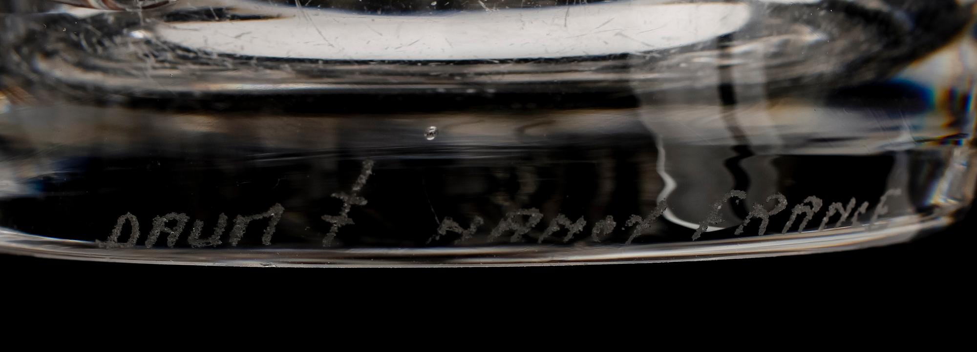 SKÅL, glas, Daum, Nancy, France, sign.