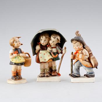 FIGURINER, 3 st, MJ Hummel, Goebel, 1900-talets mitt.