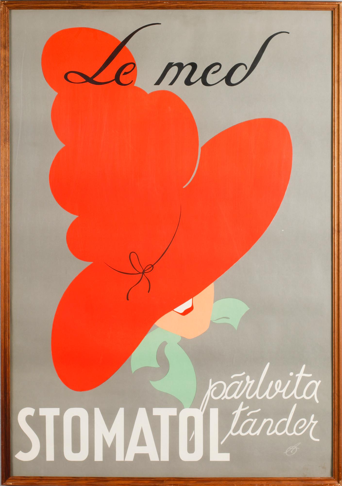 REKLAMAFFISCH, litografiskt tryck, "Stomatol", 1930-tal.