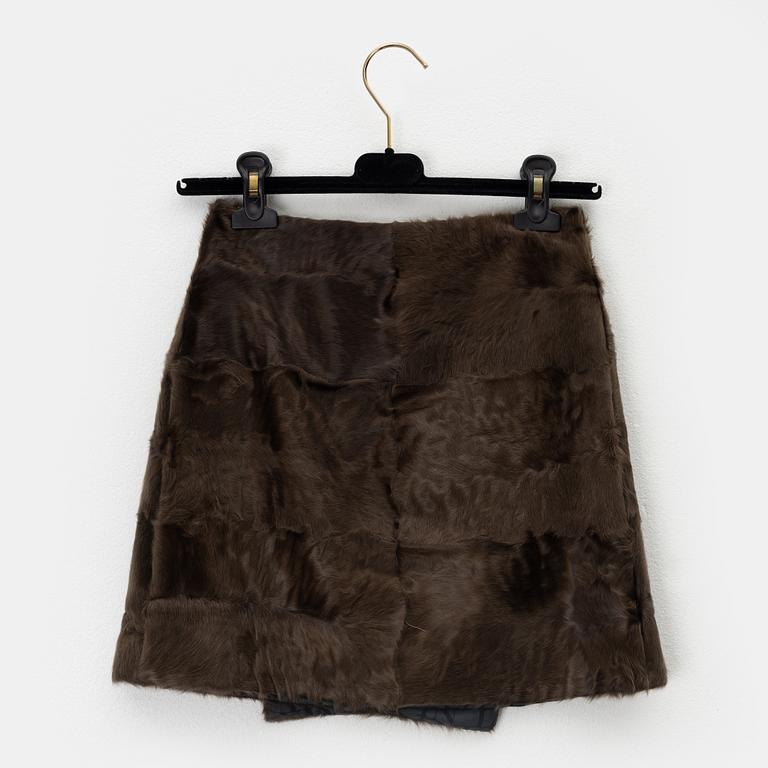 Lanvin, a lamb fur skirt, size 36.