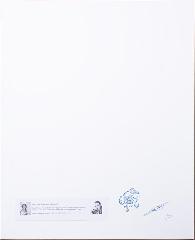 Per-Olow Anderson, "Sophia Loren photographed in Rome 1955".