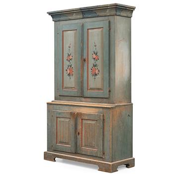 194. A polychrome-painted cabinet from Jämtland, Sweden, dated 1824.