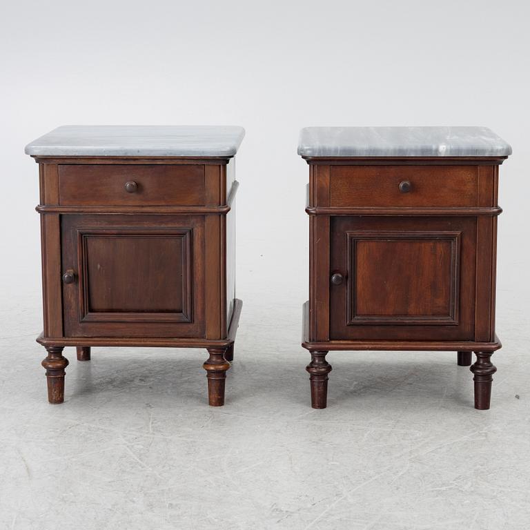 A pair bedside tables, early 20th Century.