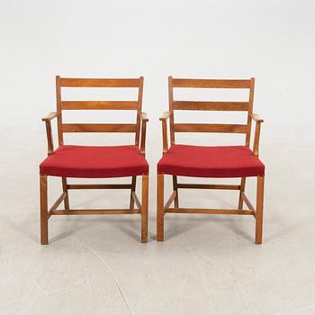 Børge Mogensen, armchairs a pair model J28 Tarm Stole- og Møbelfabrik for FDB Møbler 1940s/50s.