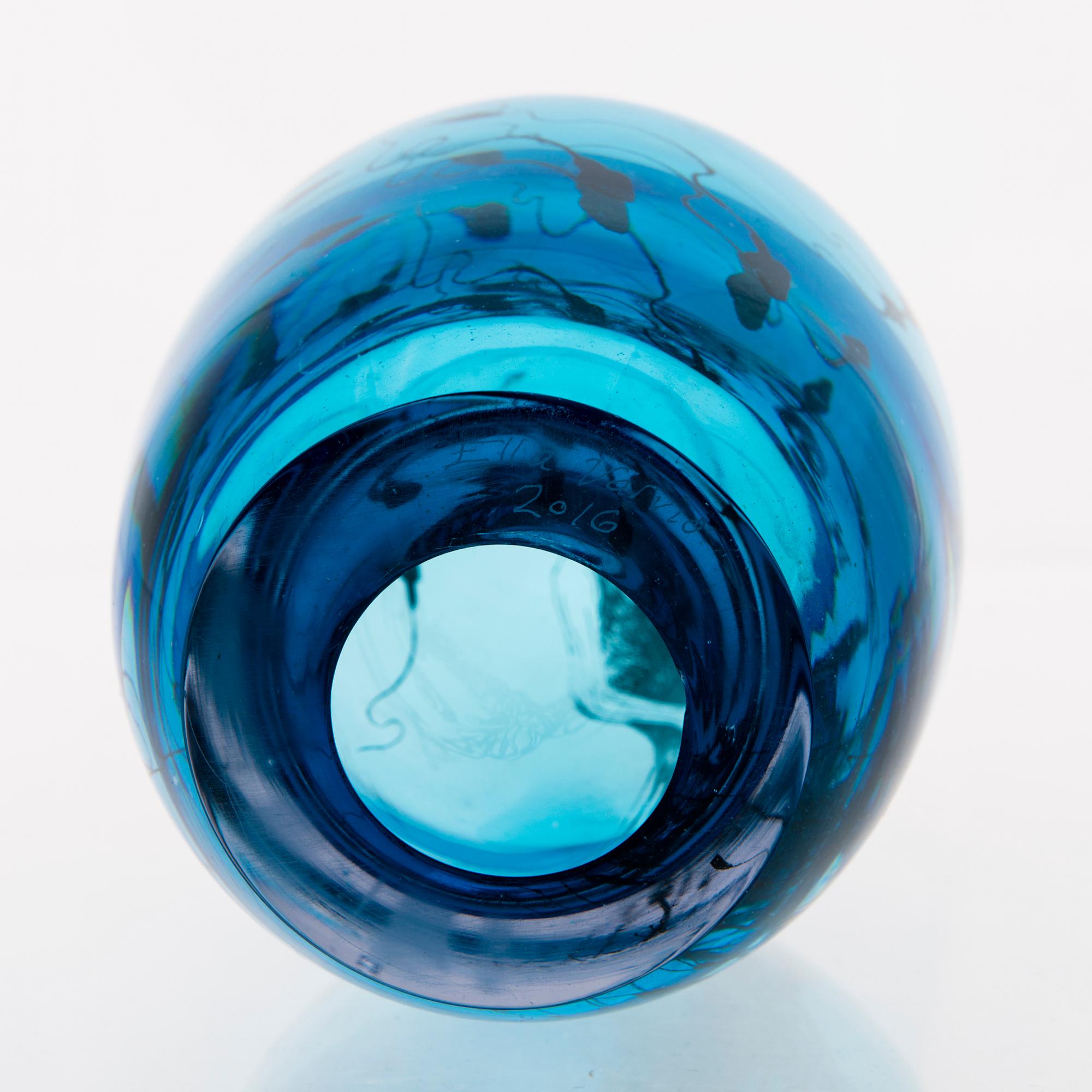 ELLA VARVIO, A glass sculpture, signed Ella Varvio 2016.