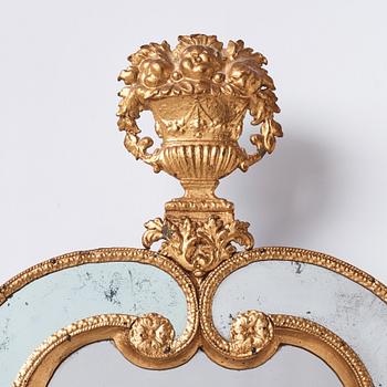 A Swedish late Baroque mirror in the manner of Burchardt Precht (active in Stockholm 1674-1738).