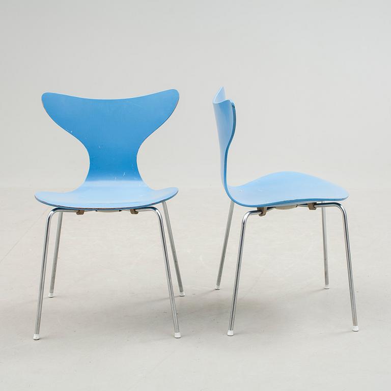 STOLAR, 4 stycken, "Liljan", Arne Jacobsen, 1970-tal.