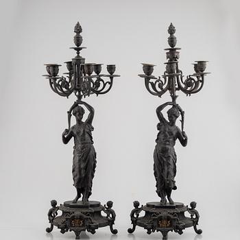 A pair of Empire style candelabras, second half of the 19th century.
