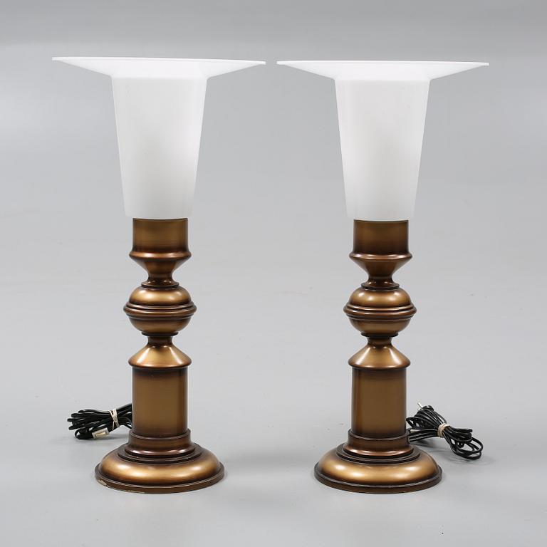 BORDSLAMPOR, ett par, Luxus, 1900-talets andra hälft.