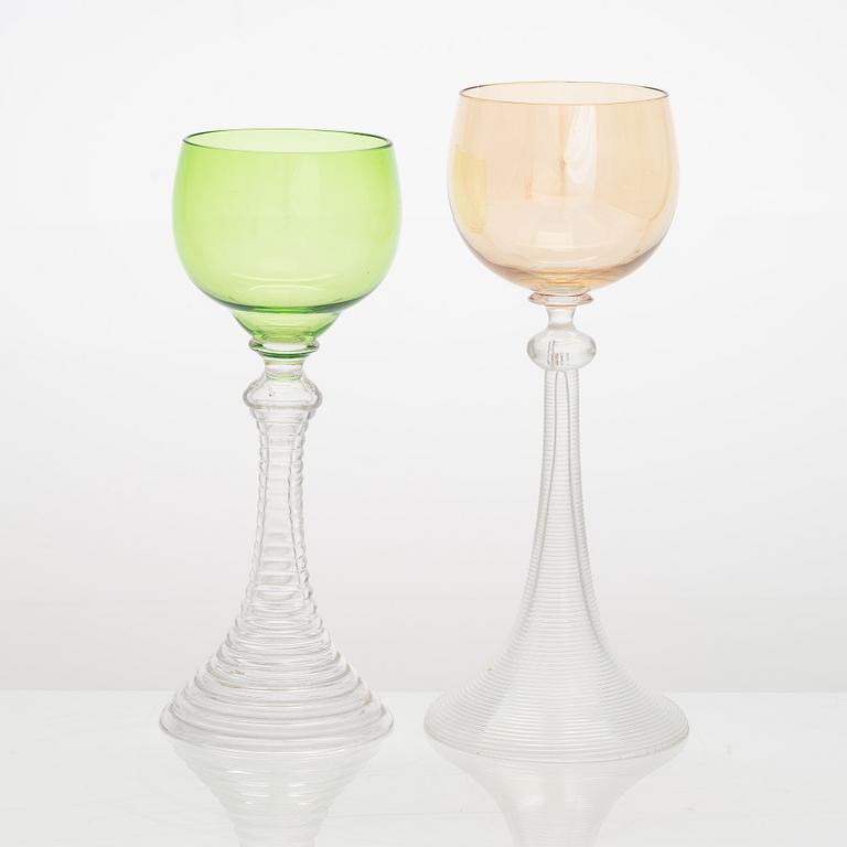 A set of 13 wine glasses, latter half of the 20th century.