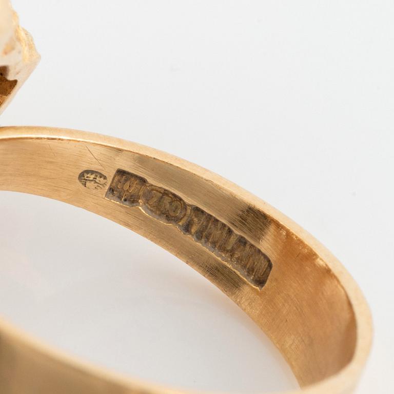 Ring, Lapponia, design Björn Weckström, "Kioto", 18K guld, Finland.