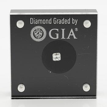 Smaragdslipad diamant, 0.54 ct, medföljande GIA dossier.