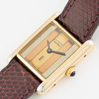 must de Cartier, Tank, "Trinity Dial", wristwatch, 20.5 x 20 (28) mm.