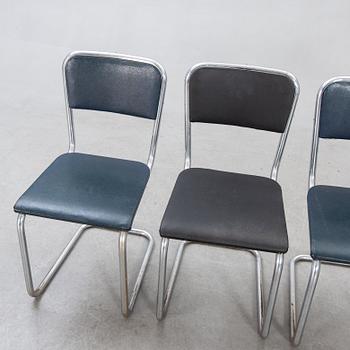 Chairs, "steel tube chair", 1940s-50s, 4 pcs.