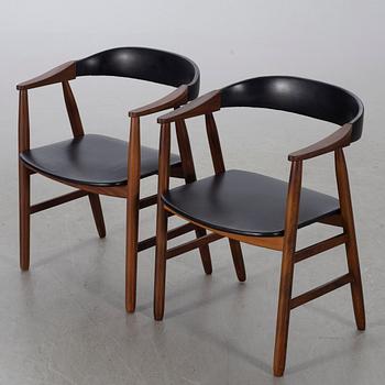 Armchairs, a pair, Farstrup, Denmark, later part of the 20th century.