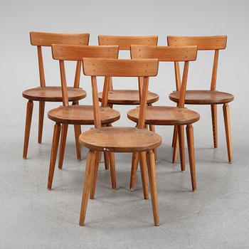 A set of six pine chairs, second half of the 20th Century.