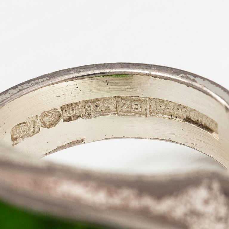 Zoltan Popovits, Ring, sterlingsilver och glas. Lapponia 2001.