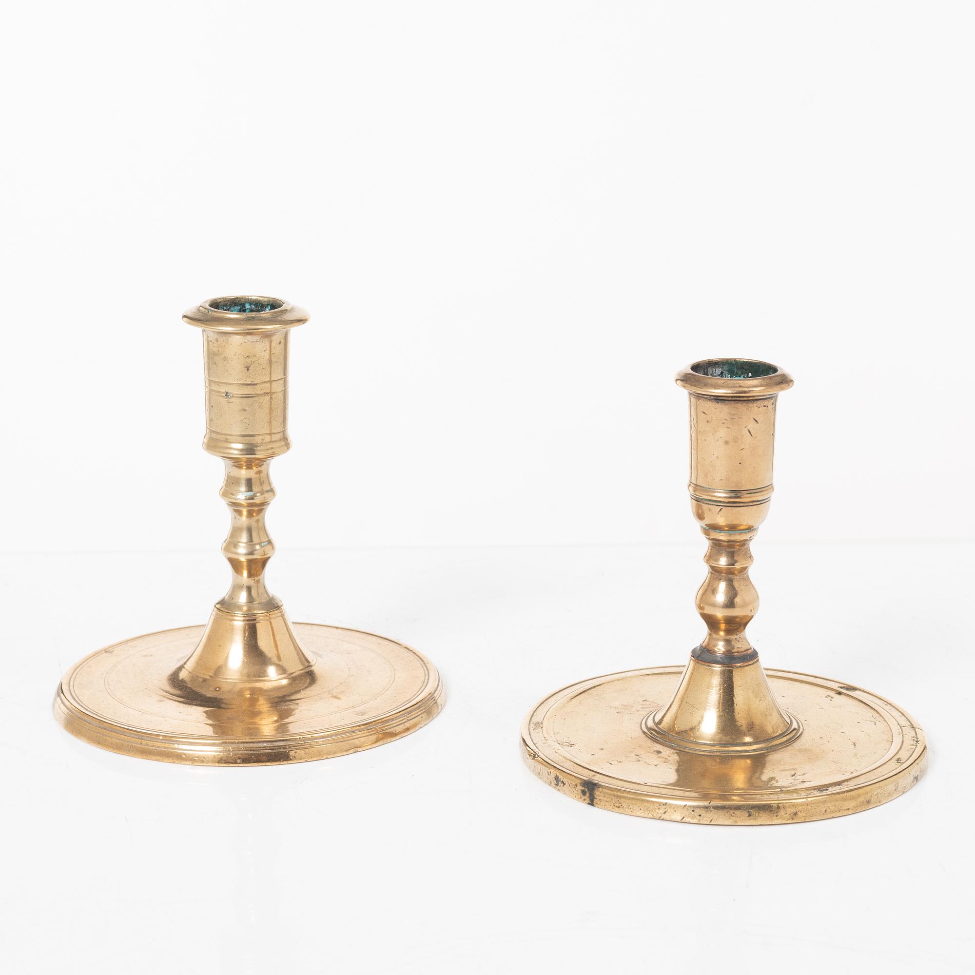 Ljusstakar, 2 st, barock, 1700-tal.