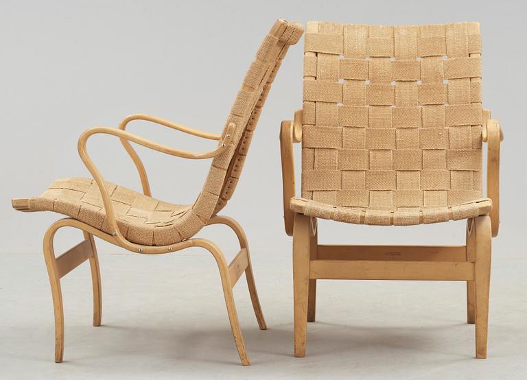 FÅTÖLJER, ett par, "Eva", Bruno Mathsson.